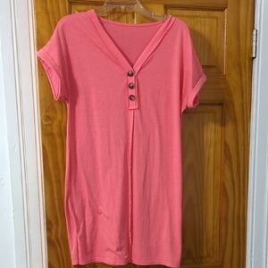 SHEIN Coral Short Sleeve Top